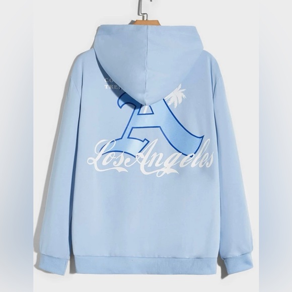 Blue ROMWE Mens graphic zip up - Picture 2 of 6